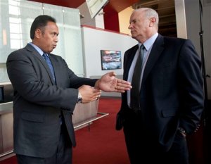 Ken Niumatalolo (left) with Rich Ellerson.